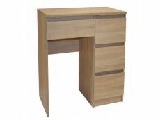 Ada - bureau droit 4 tiroirs taille compacte - dimensions 90x50x76.5 - bureau avec rangement - sonoma