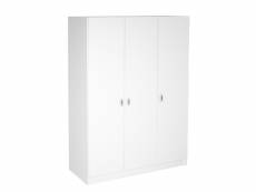 Armoire placard / meuble de rangement coloris blanc - hauteur 200 x longueur 128.2 x profondeur 52 cm