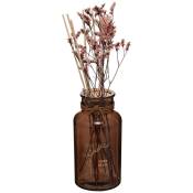 Atmosphera - Diffuseur de parfum Fleur de lin 300 ml avec Bâtonnets et Fleurs séchées Marron