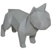 Atmosphera - Statue origami Chien - H18 - 5 cm créateur d'intérieur - Gris