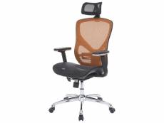 Chaise de bureau hwc-a61, chaise pivotante, tissu iso9001 ~ noir/orange