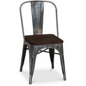 Chaise de salle à manger - Design Industriel - Bois et Acier - Stylix Bronze métallisé - Bois, Acier - Bronze métallisé