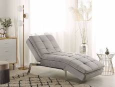 Chaise longue réglable gris clair loiret 212711
