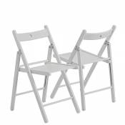 Chaises en bois pliantes - couleur bois blanc - lot