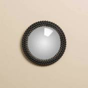Chehoma - Miroir convexe billes noires 18cm - Noir