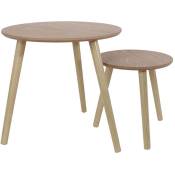 Cmp Iberica - set 2 tables rondes en bois