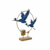 DKD Home Decor Figurine Décorative DKD Home Decor 51 x 9 x 51 cm Bleu Doré Oiseau