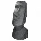 Ecd Germany Statue Île de Pâques Moai Rapa Nui 28x25x56cm sculpture jardin tête anthracite