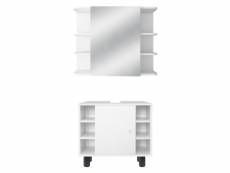 Ensemble de meubles de salle de bains 2 pièces de style moderne blanc en bois ml-design 490006531