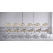 Ensemble de six chaises pliantes, couleur sable, Mesures 43 x 47 x 78 cm - Dmora