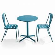 Ensemble table ronde et 2 chaises de jardin bistrot