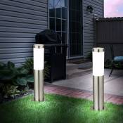 Etc-shop - Lot de 2 lampadaires d'extérieur à led pour allée de jardin, projecteurs de jardin en acier inoxydable, éclairage de terrasse