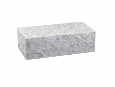 Finebuy basse finebuy 100x30x50 cm mdf brillant aspect marbre | table de salon design rectangulaire | table d'appoint lounge table cube
