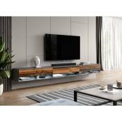 Furnix - Meuble tv alyx 300 cm (3x100cm) avec éclairage