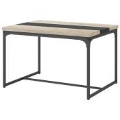 HOMCOM Table de salle à manger pour 6 personnes, style industriel en métal noir et bois, dim. 120L x 89l x 75,5H cm