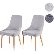 HW - 2x chaise de salle à manger C-B44 ii, fauteuil, style rétro - tissu gris foncé