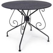 Iperbriko - Table Etienne diamètre 90 cm Bizzotto gris foncé