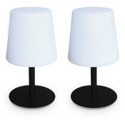 LAMPADA S COLOR - Lot de 2 lampes de table LED de 28cm noire - Lampes de table décorative lumineuse. Ø 16cm - Noir