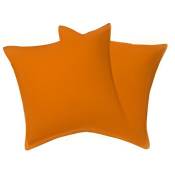 Lot de 2 taies d'oreiller 63 x 63 cm et 50 x 70 cm / 100% coton 57 fils/cm² - Couleur: Linge de lit Orange-Linge De Lit Orange$Oran