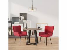 Lot de chaises de salle à manger 2 pcs rouge bordeaux velours - rouge - 57 x 55 x 81,5 cm