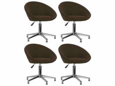 Lot de chaises pivotantes de salle à manger 4 pcs marron foncé tissu - brun - 58,5 x 66,5 x 80 cm
