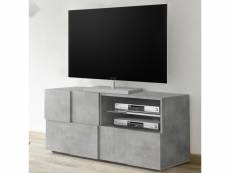 Meuble tv 120 cm design gris effet béton artic 4