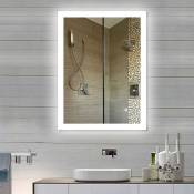 Miroir lumineux de salle de bain Haloyo Interrupteur Tactile,60 x 80 cm,Blanc froid
