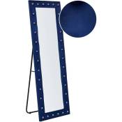 Miroir sur Pied en Velours Bleu 50 x 150 cm Glamour