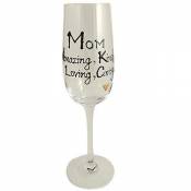 Mom Cadeau Champagne Verre Flute (Argent/Noir)