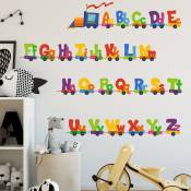 Nouvelle couleur alphabet anglais autocollants muraux pour chambre d'enfants autocollants muraux décoratifs préscolaires amovibles créatifs