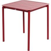 Oviala - Table carrée de terrasse (70x70cm) rouge foncé - Rouge foncé