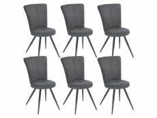 Paril - lot de 6 chaises matelassées grises