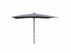 Pise - parasol en bois rectangulaire 3x2m toile grise