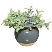 Plante artificielle - pot en céramique - H20 cm Atmosphera créateur d'intérieur - Gris
