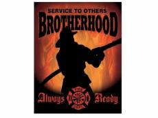 "plaque pompier always ready brotherhood affiche tole