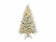 Rebecca Mobili Sapin de Noël blanc 180 cm 850 branches épais avec 300 lumières LED incluses RE6764