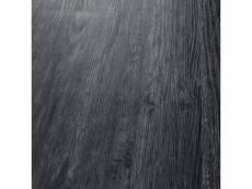 Revêtement de sol adhésif lames laminées pvc vinyle effet naturel compatible au plancher chauffant 28 pièces 3,92 m² night oak chêne noir [neu.holz]