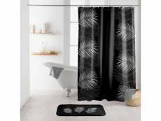 Rideau de douche imprimé "orbella" 180x200cm noir & argent
