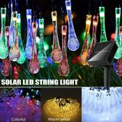 Solar 10M 100LED Water Drop String Lights Paysage Raindrop Teardrop (multicolore, 10M 100LED)