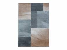 Square - tapis à formes géométrique - cuivre & gris 140 x 200 cm EFOR1402003712COPPER