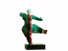Statue femme dansant avec coulures vert - rouge h33