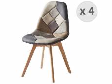 Stella oak - chaise vintage patchwork vintage pieds chêne (x4)