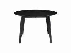 Table à manger design extensible ronde noire l120-150 cm leena
