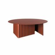 Table basse Plec / Acier - Ø 90 x H 32 cm - RS BARCELONA rouge en métal