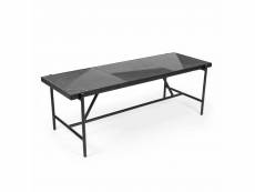 Table basse rectangulaire en marbre 120 cm noir