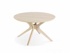 Table basse ronde en bois 80 cm bois clair