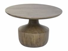 Table basse ronde en bois de manguier coloris marron