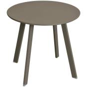 Table d appoint de jardin ronde Saona tonka mat 50x45cm en acier cataphorèse - Hespéride - Tonka