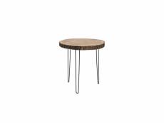 Table d'appoint ronde métal/rondin de bois - lubeck