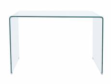 Table de bureau rectangulaire en verre - longueur 120 x profondeur 70 x hauteur 74 cm